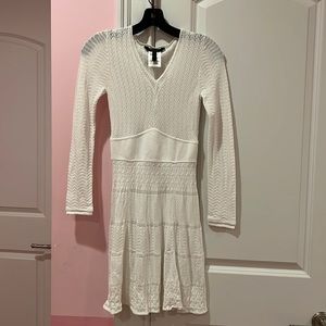 BCBG Maxazria knee length white dress